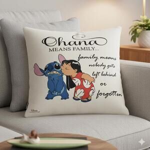 Disney's Lilo & Stitch / Set of 2 / 18" Throw Pillow Cover / Zipper Opening NEW